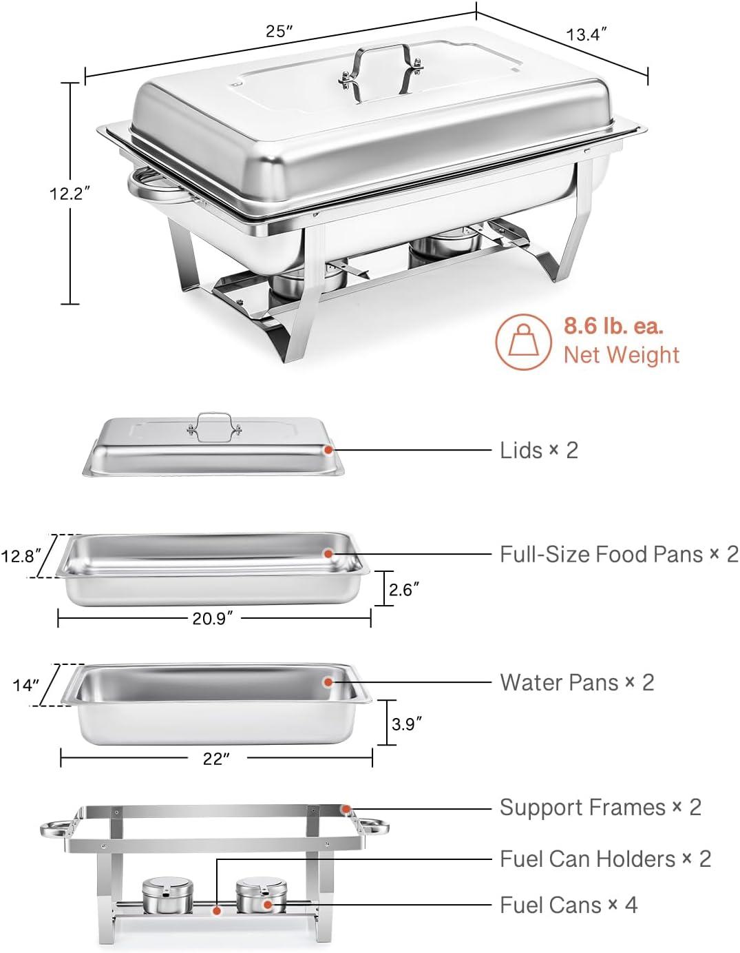 The Party Aisle™ Stainless Steel 5 Quarts Round Chafing Dish (Set of 2)