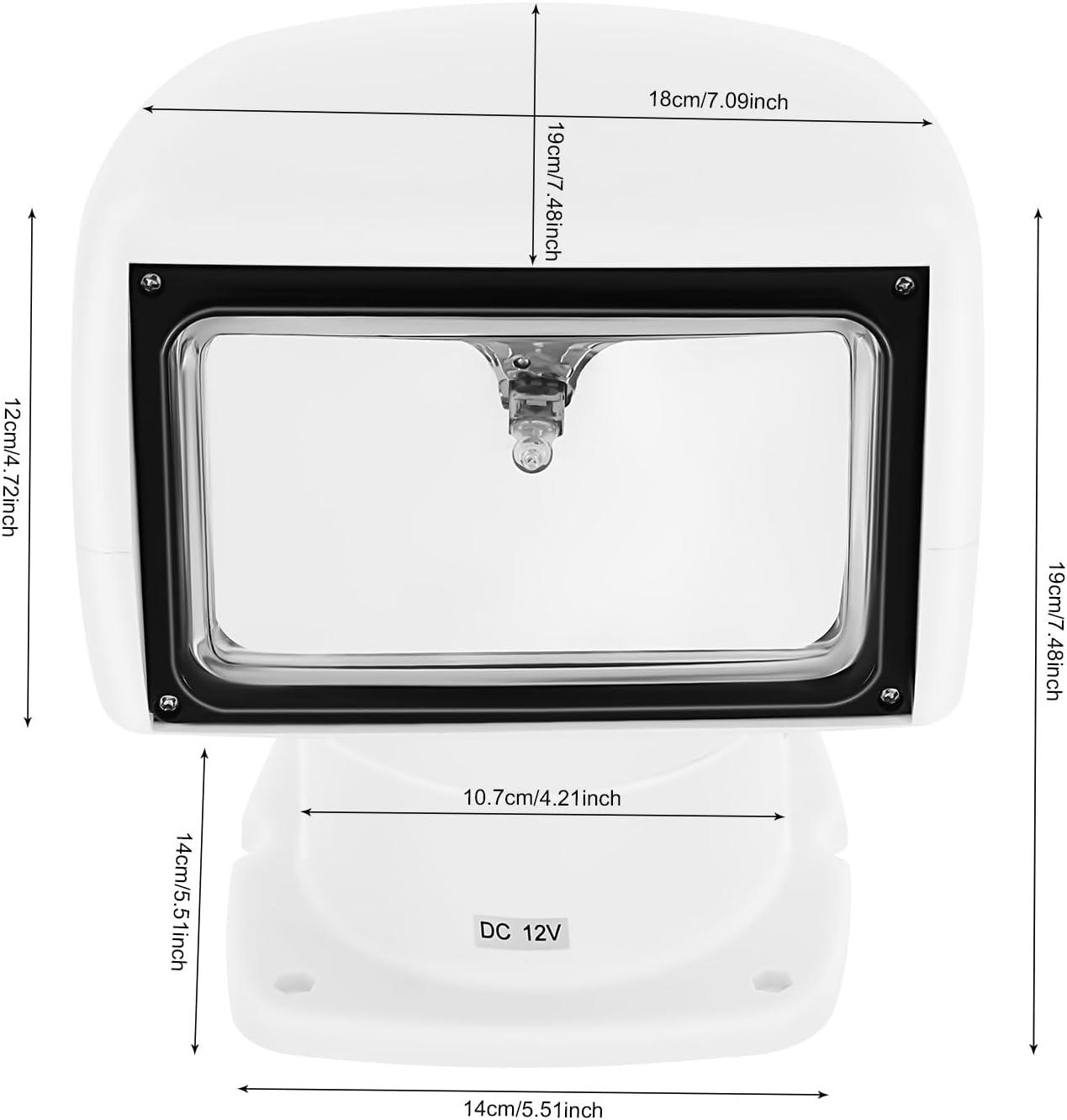White Halogen Remote-Controlled Outdoor Boat Spotlight