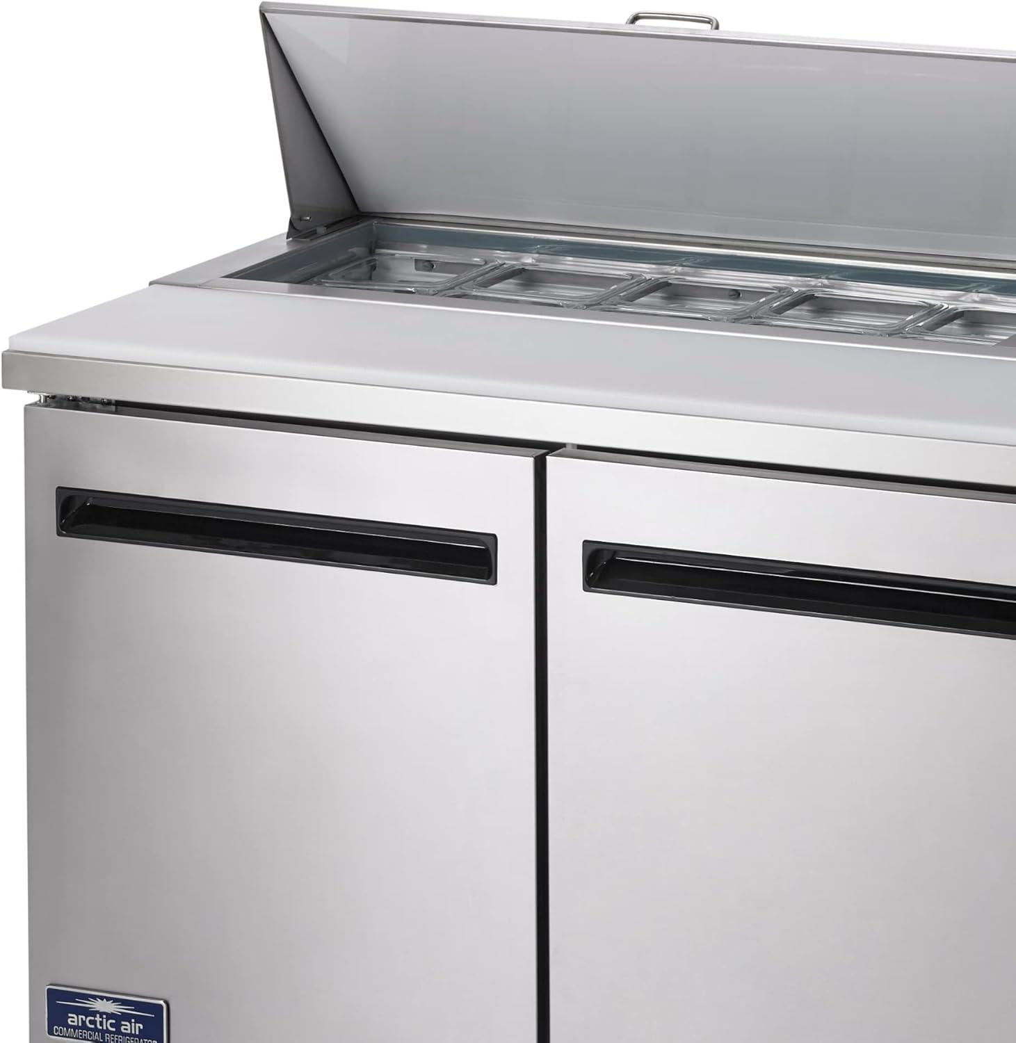 71.5-Inch Stainless Steel 3-Door Refrigerated Prep Table