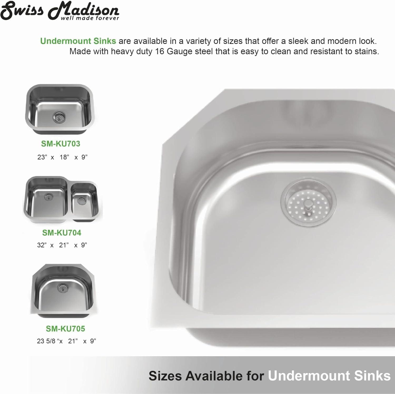 Toulouse 32 x 21 Stainless Steel, Dual Basin, Undermount Kitchen Sink