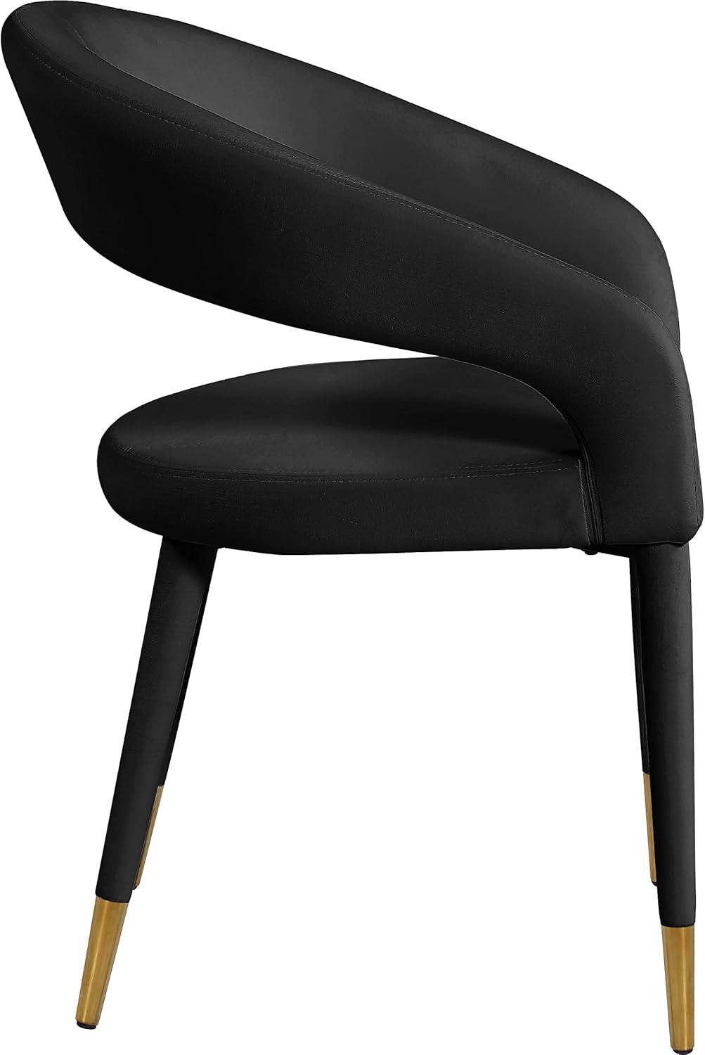 Elegant 31.5" Black Velvet Upholstered Arm Chair with Metal Gold-Tipped Legs