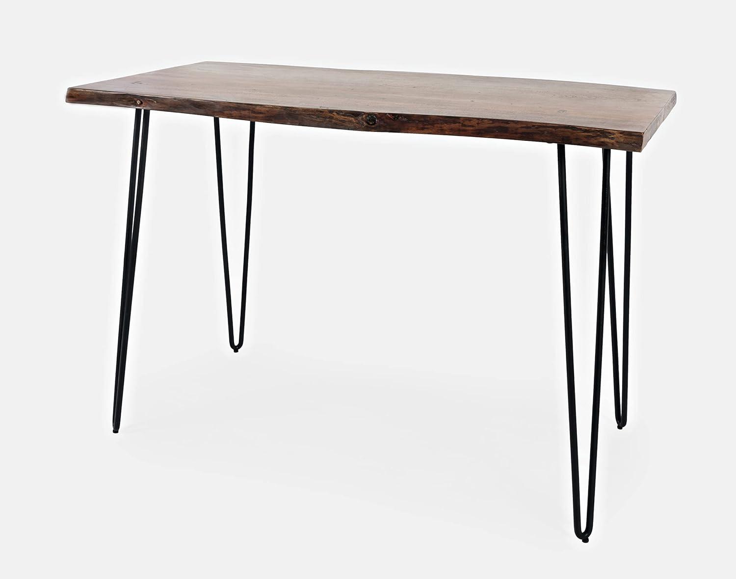 Chestnut Live Edge Wood Counter Height Dining Table with Hairpin Legs