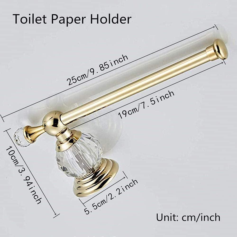 Polished Gold and Crystal Toilet Paper Holder