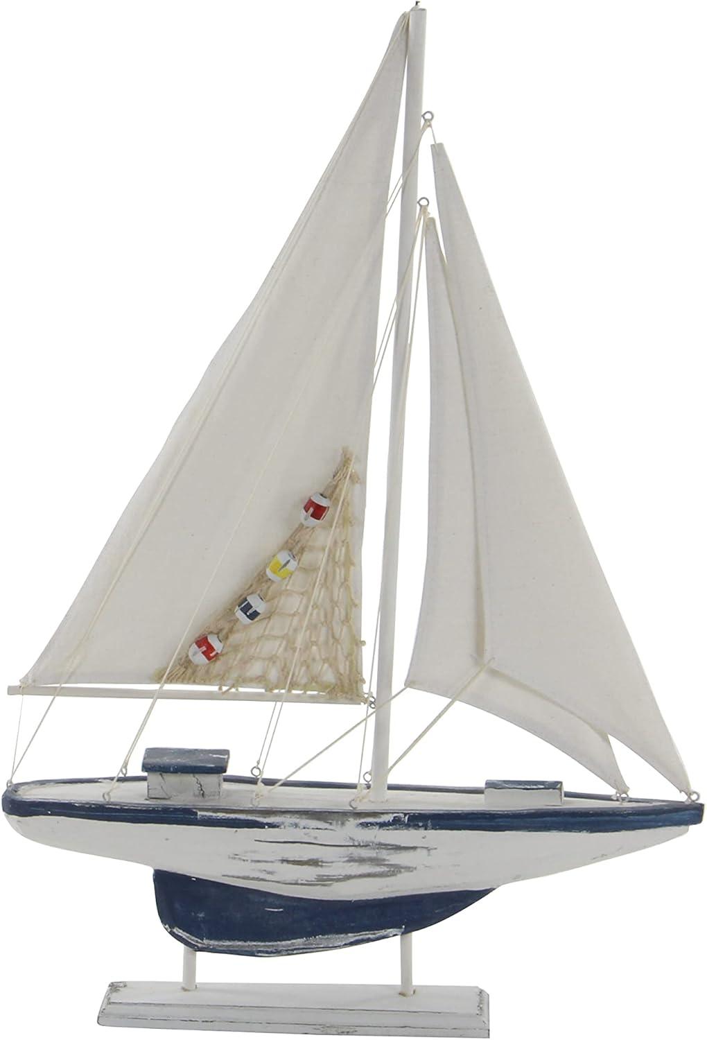 White Pine Coastal Sailboat Sculpture Set, 25"H x 17"W