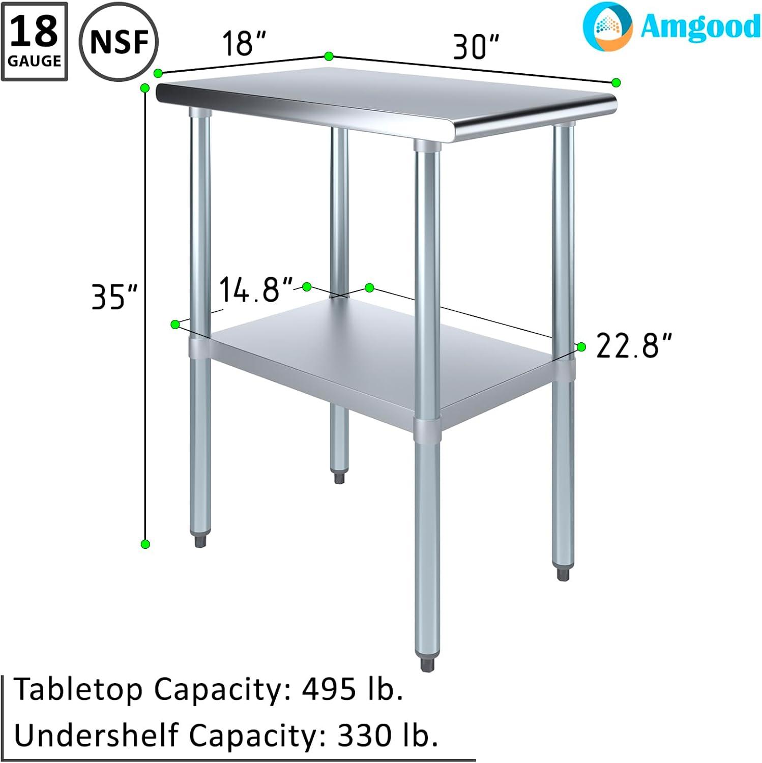 Amgood Stainless Steel Top Workbench