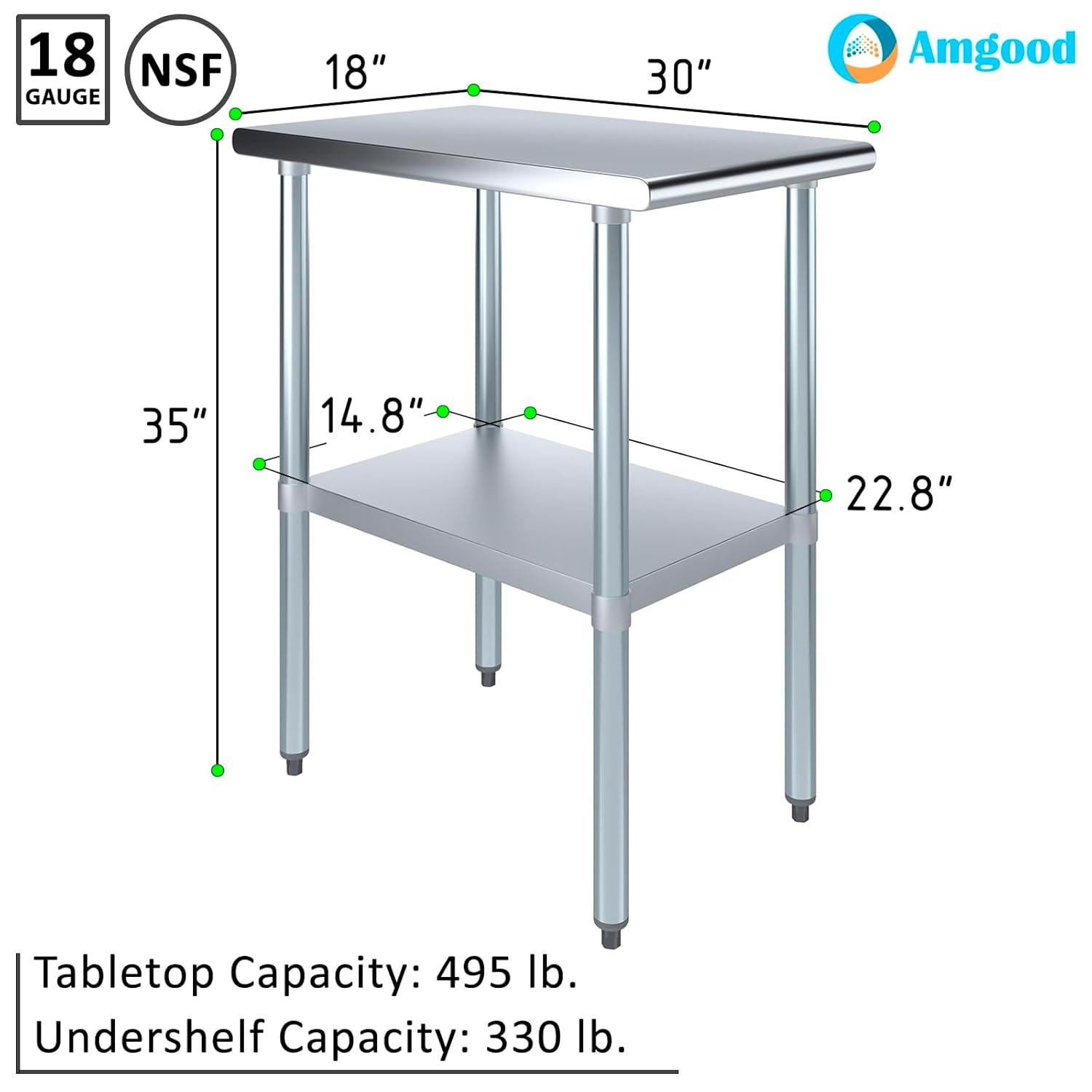 Amgood Stainless Steel Top Workbench