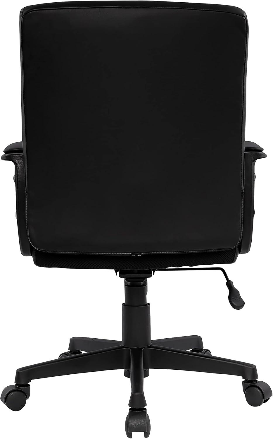 24396771 Leather Mid-Back Manager Chair, Black