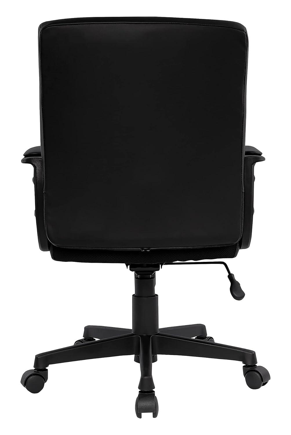 24396771 Leather Mid-Back Manager Chair, Black