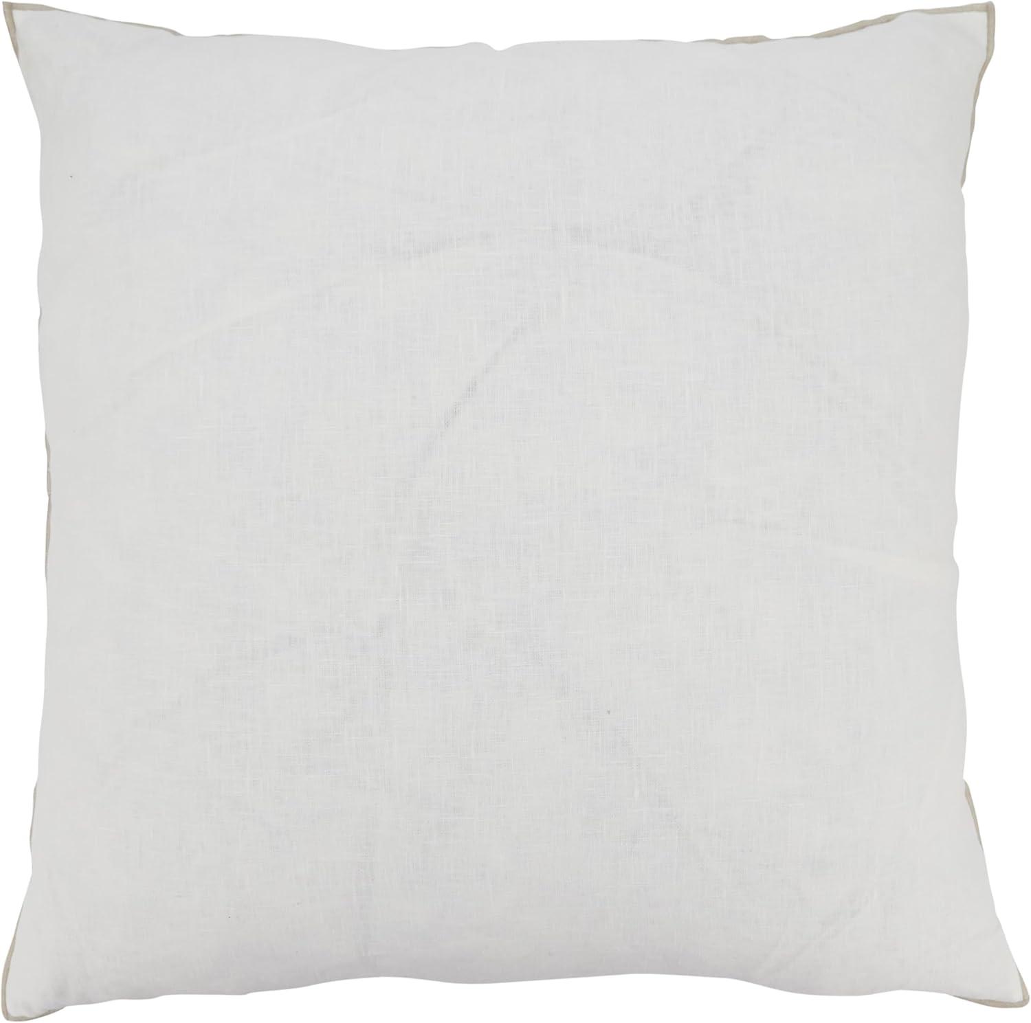 Saro Lifestyle Stonewashed Stitched Edge Throw Pillow Cover, Ivory , 20"x20"