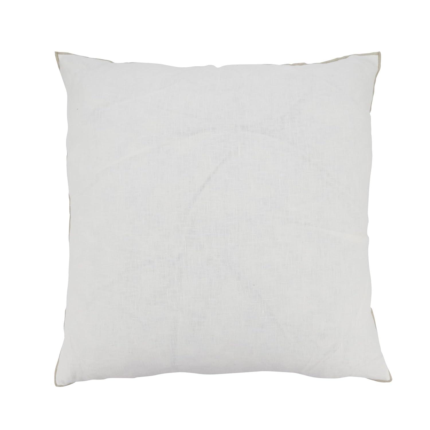 Saro Lifestyle Stonewashed Stitched Edge Throw Pillow Cover, Ivory , 20"x20"