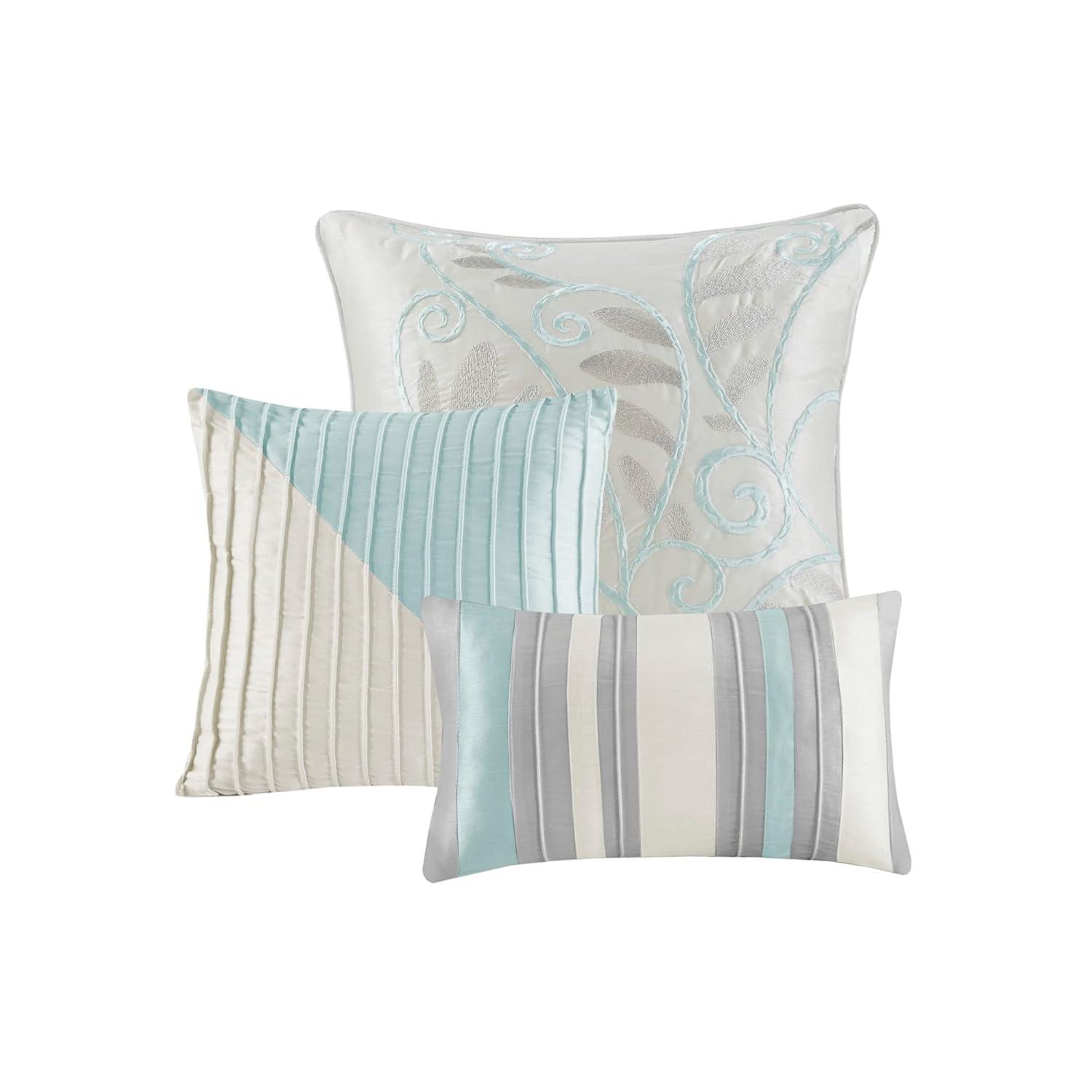 Madison Park Amherst 7 Piece Striped and Pleated Comforter Set