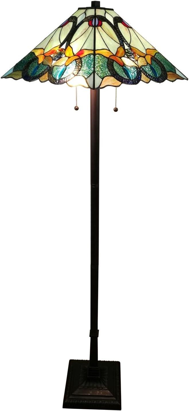 63" Multicolored Stained Glass Tiffany Style Floor Lamp