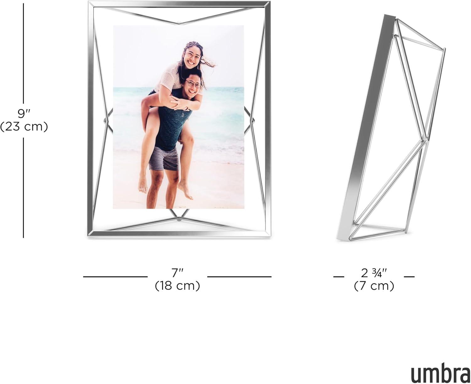Umbra 5"x7" Prisma Picture Frame Chrome: Modern Geometric Design, Steel Material, Wall or Tabletop Display