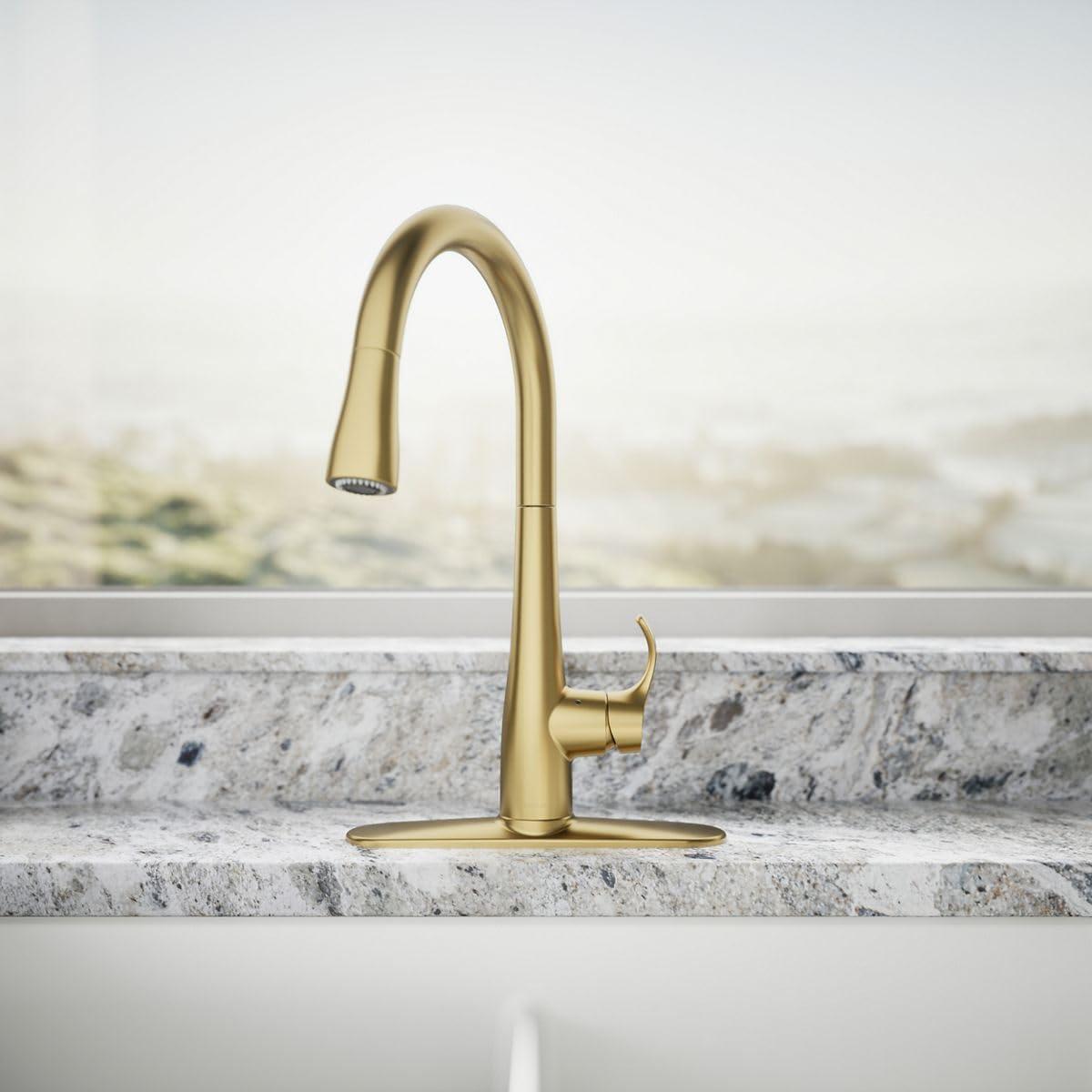 Simplice Touchless Pull-Down Kitchen Sink Faucet with Three-Function Sprayhead