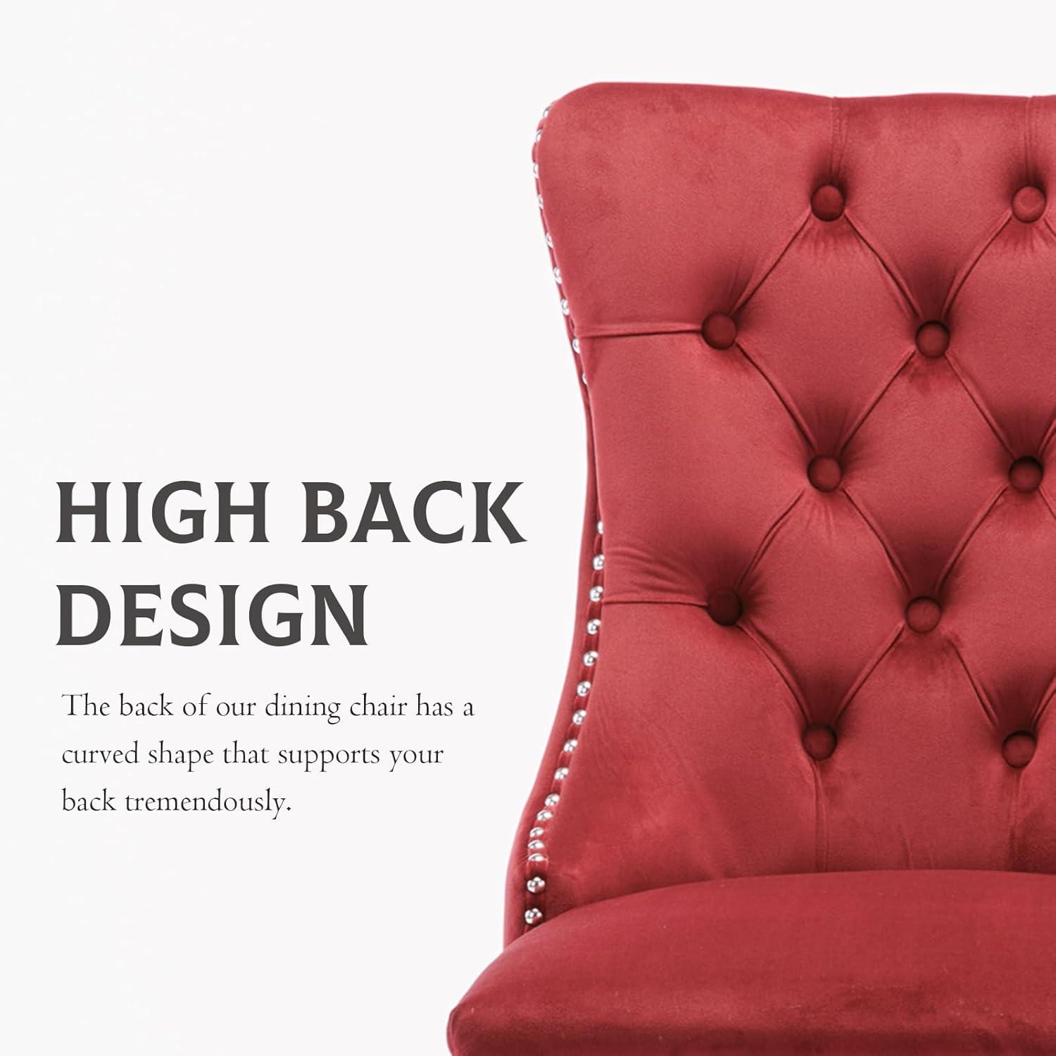 Rosdorf Park High-end Tufted Velvet Upholstered Nailhead Dining Chair