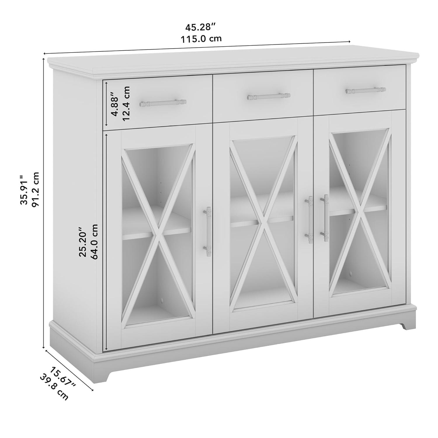 Lennox Farmhouse TV Stand for 65 Inch TV in Linen White Oak - Engineered Wood