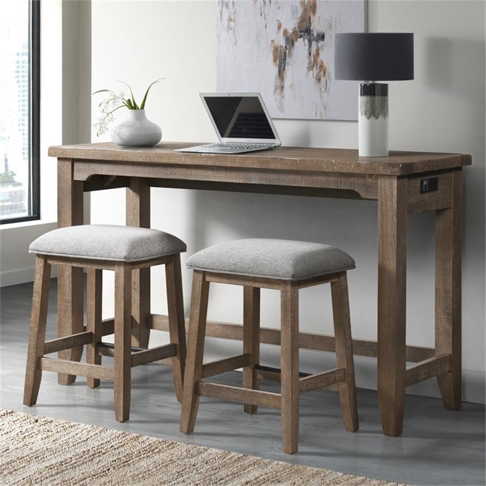 Labruna Backless Bar Stool with Cushion Seat, Sandwash