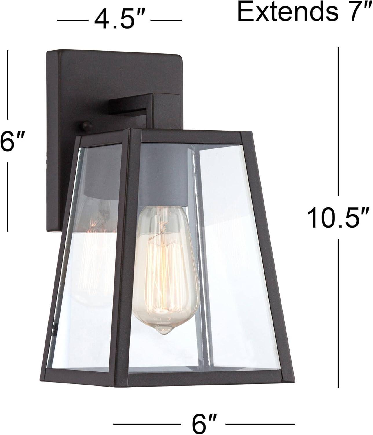 Mystic Black Steel Outdoor Wall Lights with Clear Glass