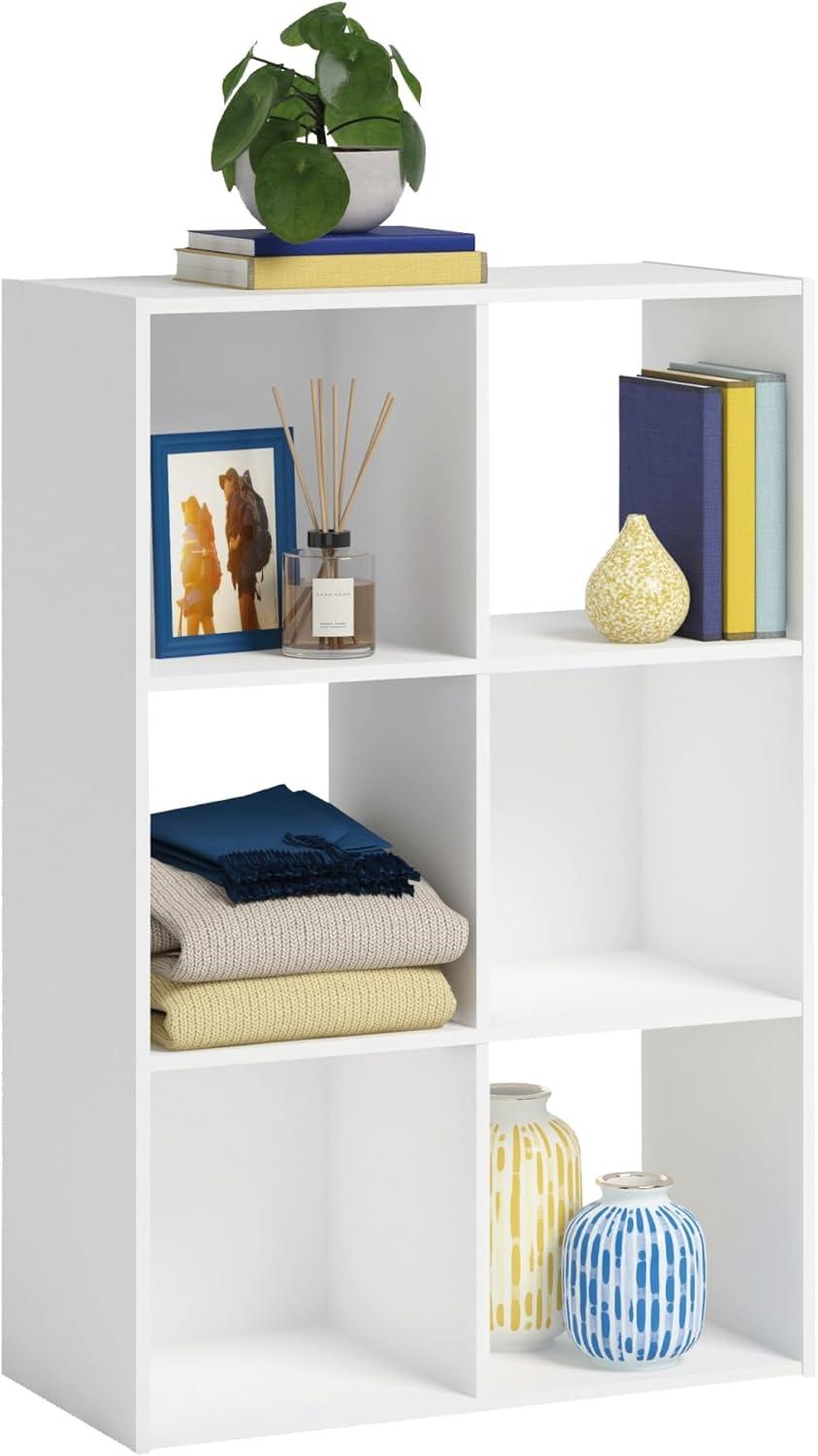 Solutions by Sauder 6-Cube Organizer Storage Cubby Unit in White, White Finish