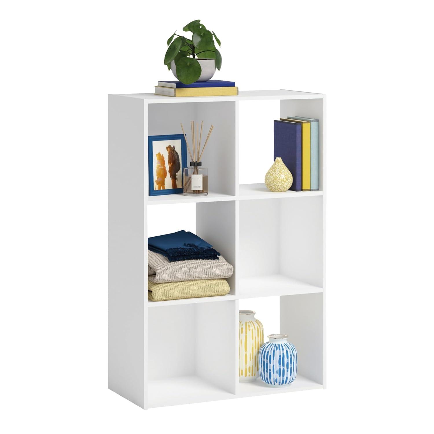 Solutions by Sauder 6-Cube Organizer Storage Cubby Unit in White, White Finish