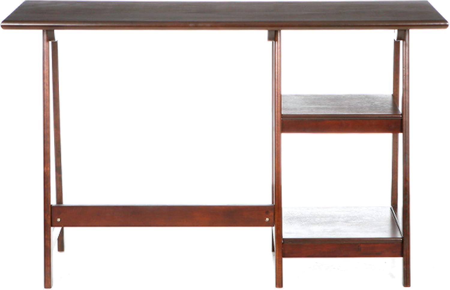 Transitional Espresso Hardwood A-Frame Home Office Desk