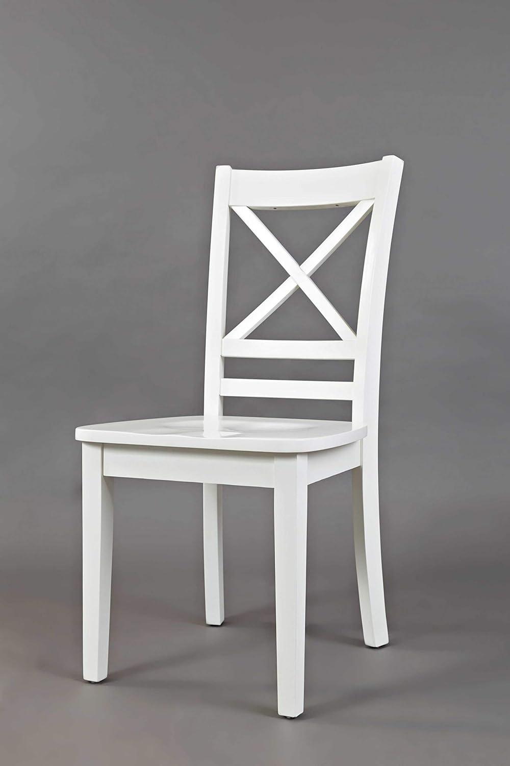 Paperwhite High Cross-Back Upholstered Side Chair in Solid Wood