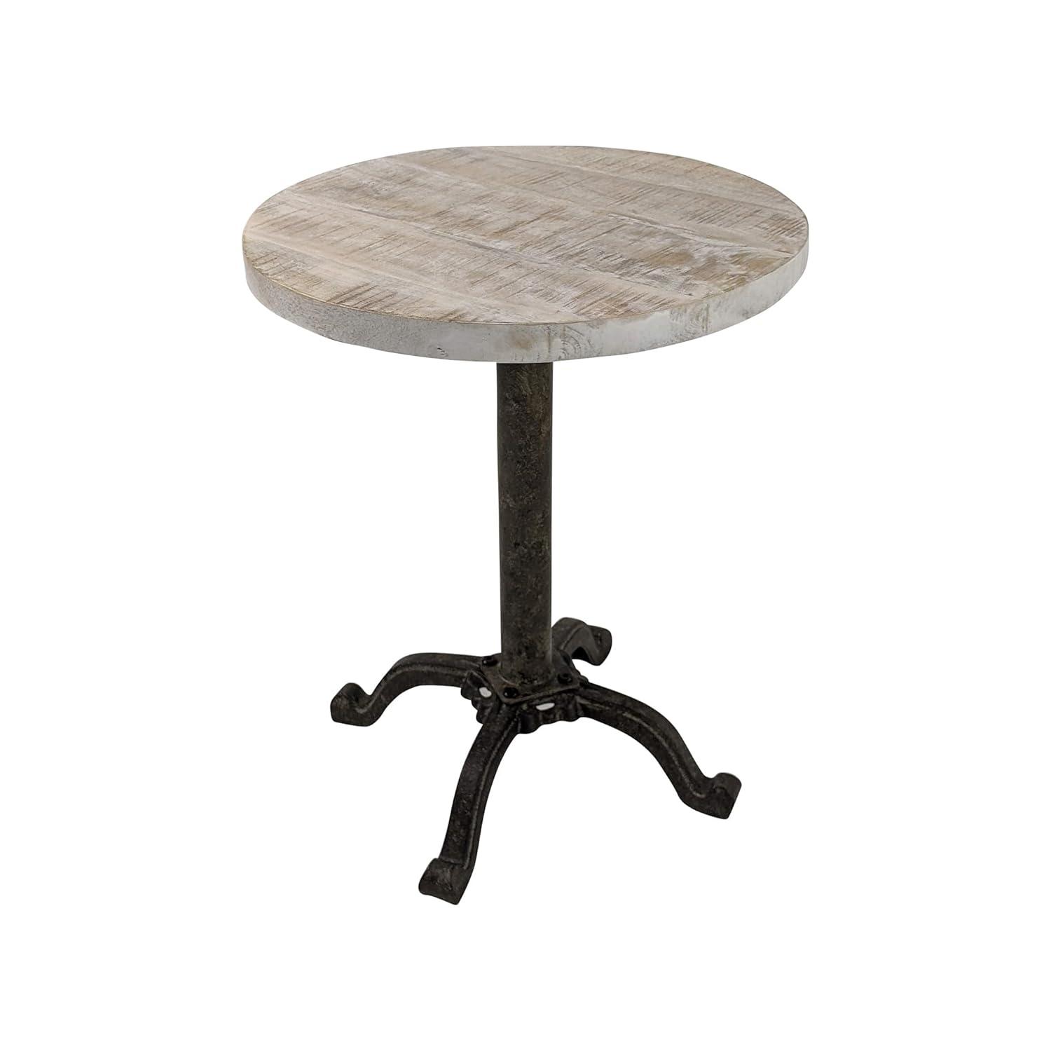 Carolina Living Colton Adjustable Vintage Table Natural Driftwood/Aged Iron: Mango Wood, Iron Frame, 30 Day Warranty