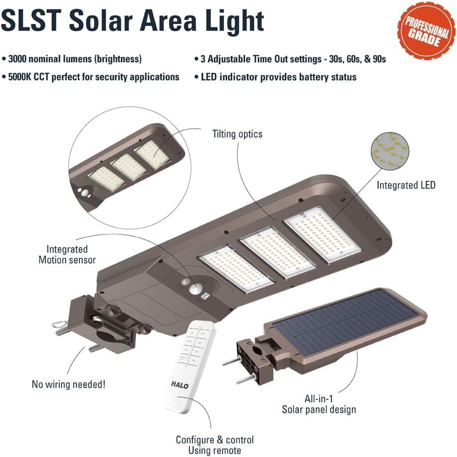 Bronze 3000-Lumen Solar LED Flood Light with Motion Sensor