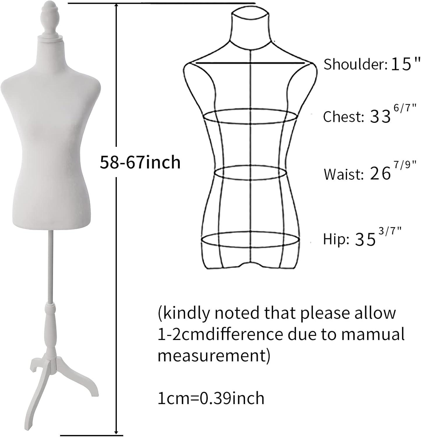 Zimtown Adjustable Dressmaker Female Mannequin Torso Dress Form Display w/ Tripod Stand