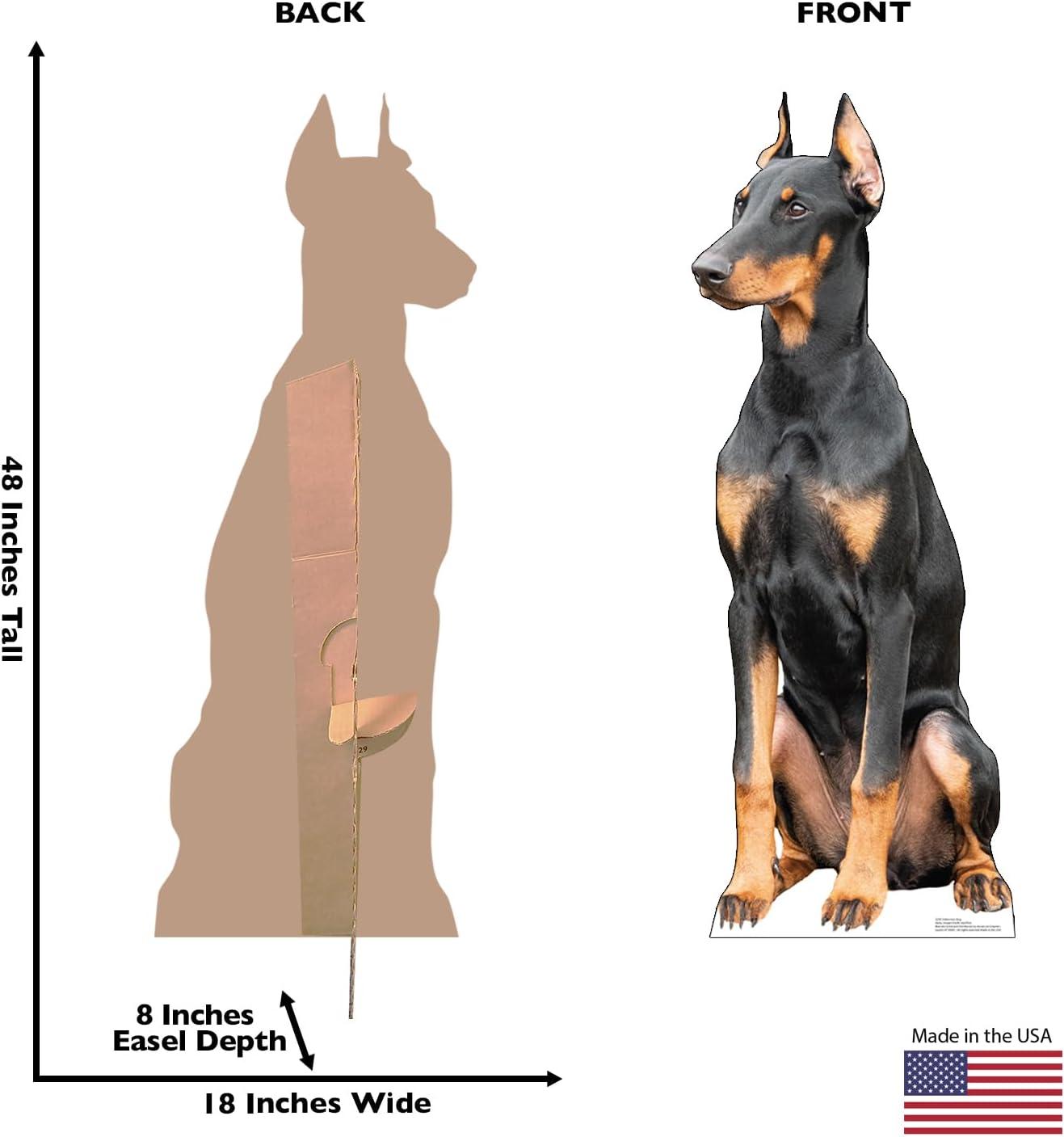 48 x 18 Inch Doberman Dog Life-Size Cardboard Cutout