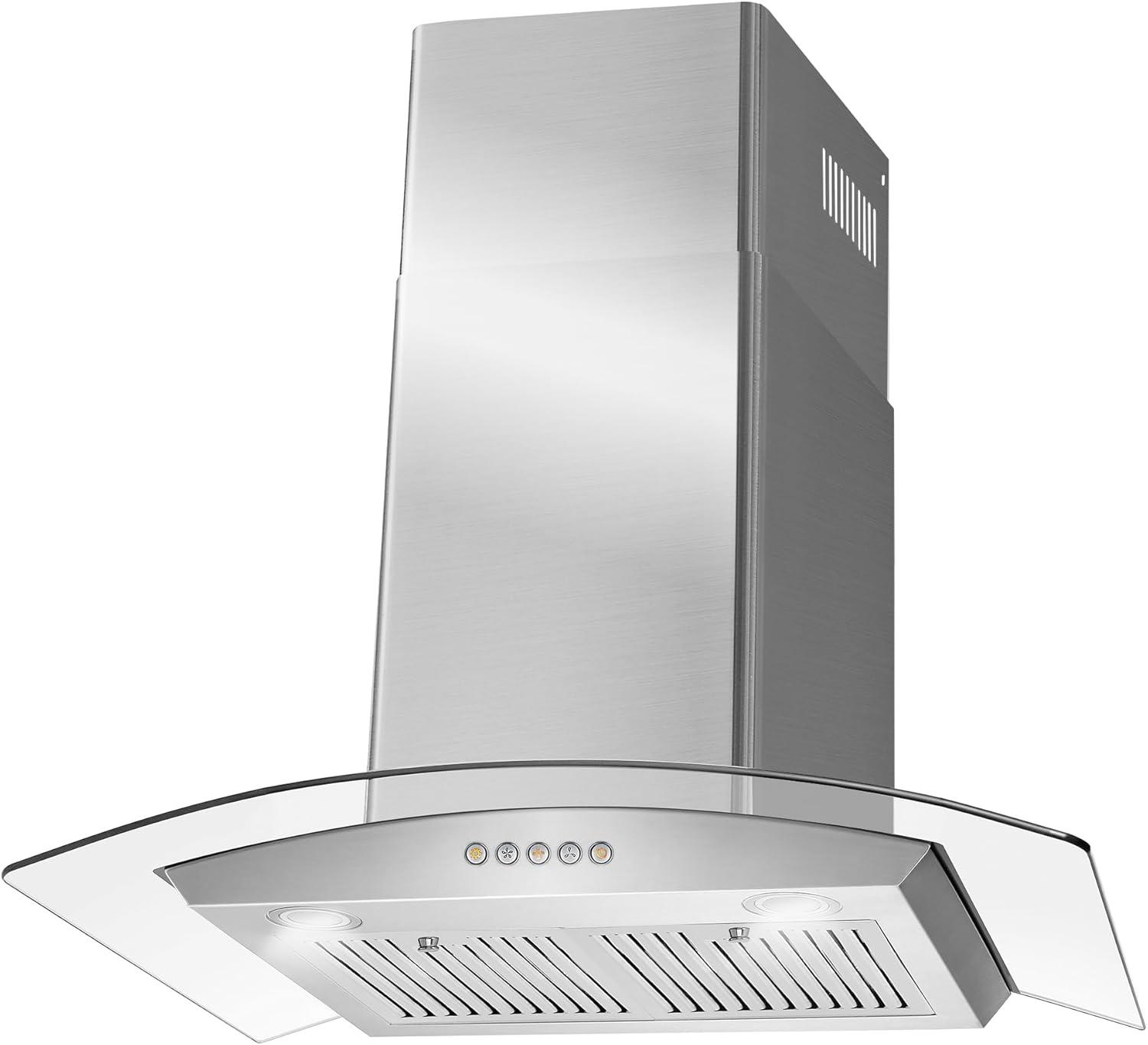 Cosmo Campana Extractora de Pared de 30 Pulgadas en Acero Inoxidable con Controles de Botón, Iluminación LED y Filtros Permanentes