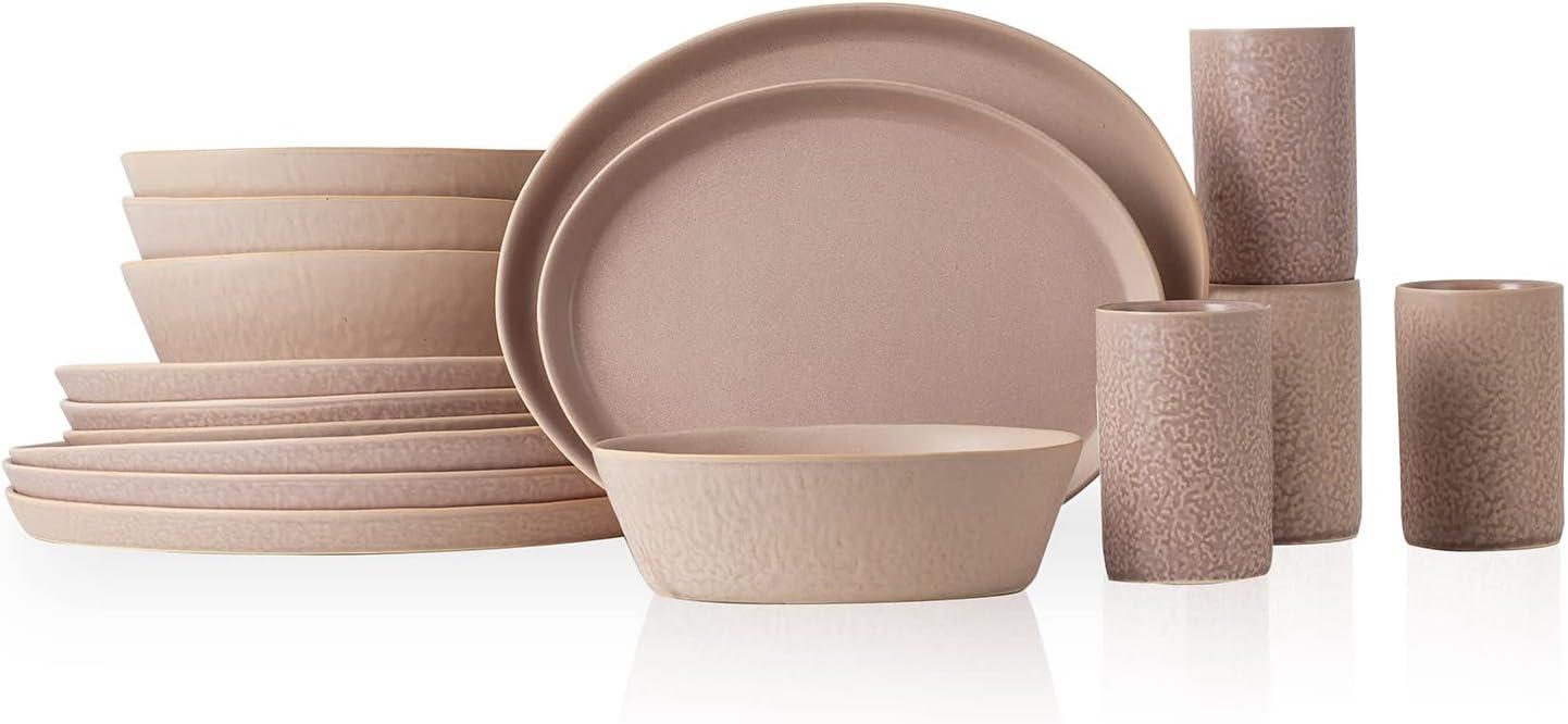 Stone by Mercer Project Katachi Stoneware 16-Piece Dinnerware Set