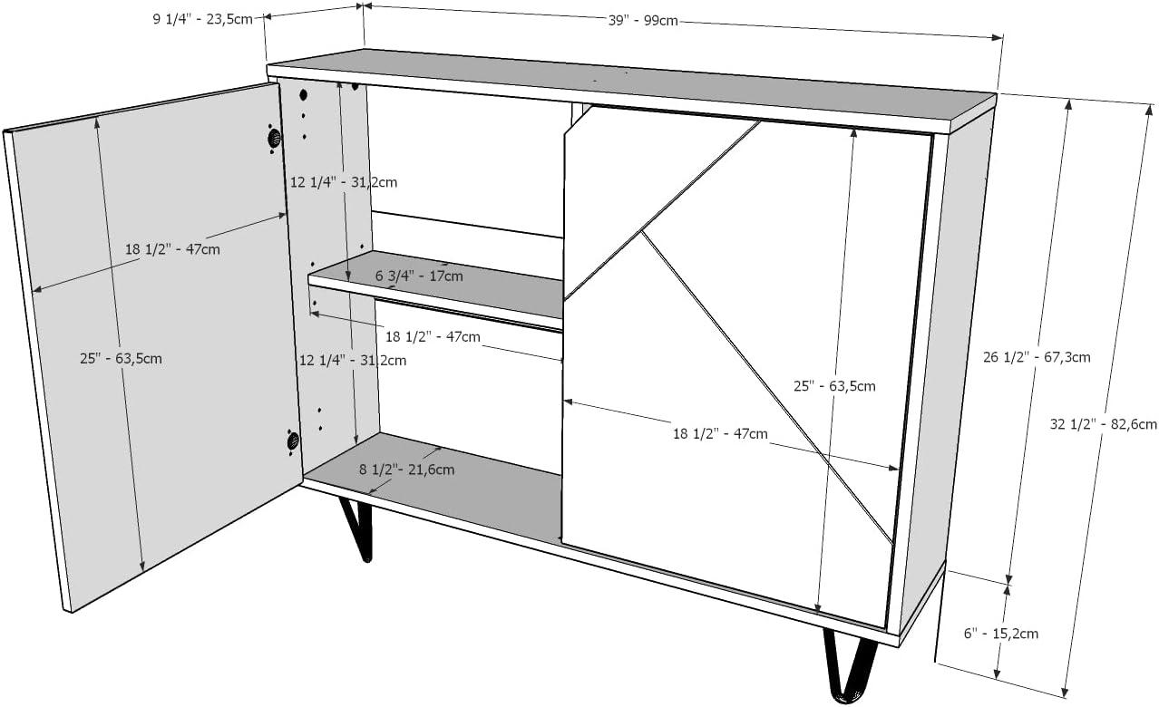 Slim 2 Door Storage Cabinet - Nexera