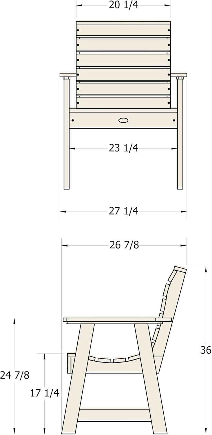 Coconut White Poly Lumber Riverside Garden Chair