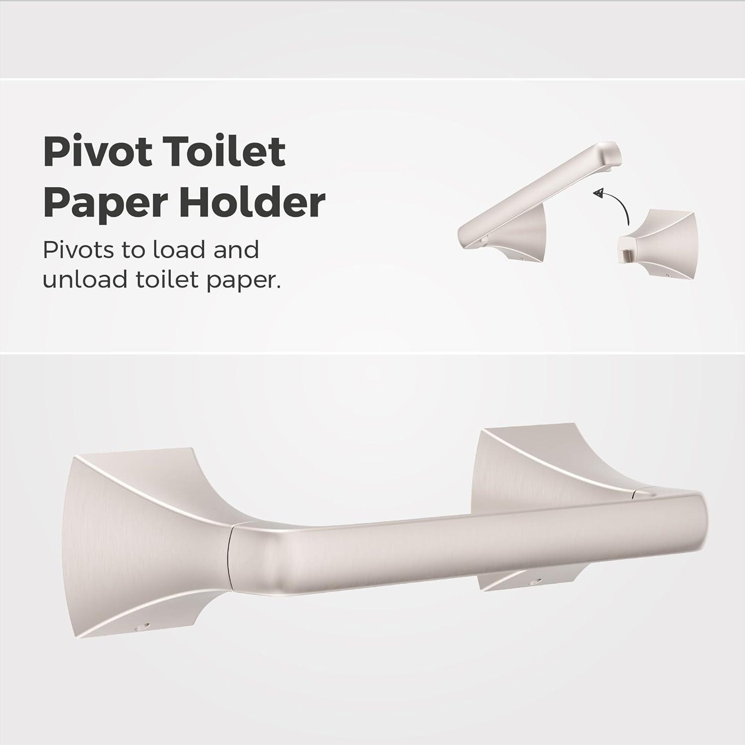 Pfister Bph-Bie0 Bruxie Wall Mounted Pivoting Toilet Paper Holder - Nickel