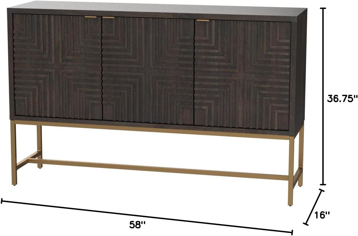 Signature Design by Ashley Contemporary Elinmore Accent Cabinet Brown/Gold Finish