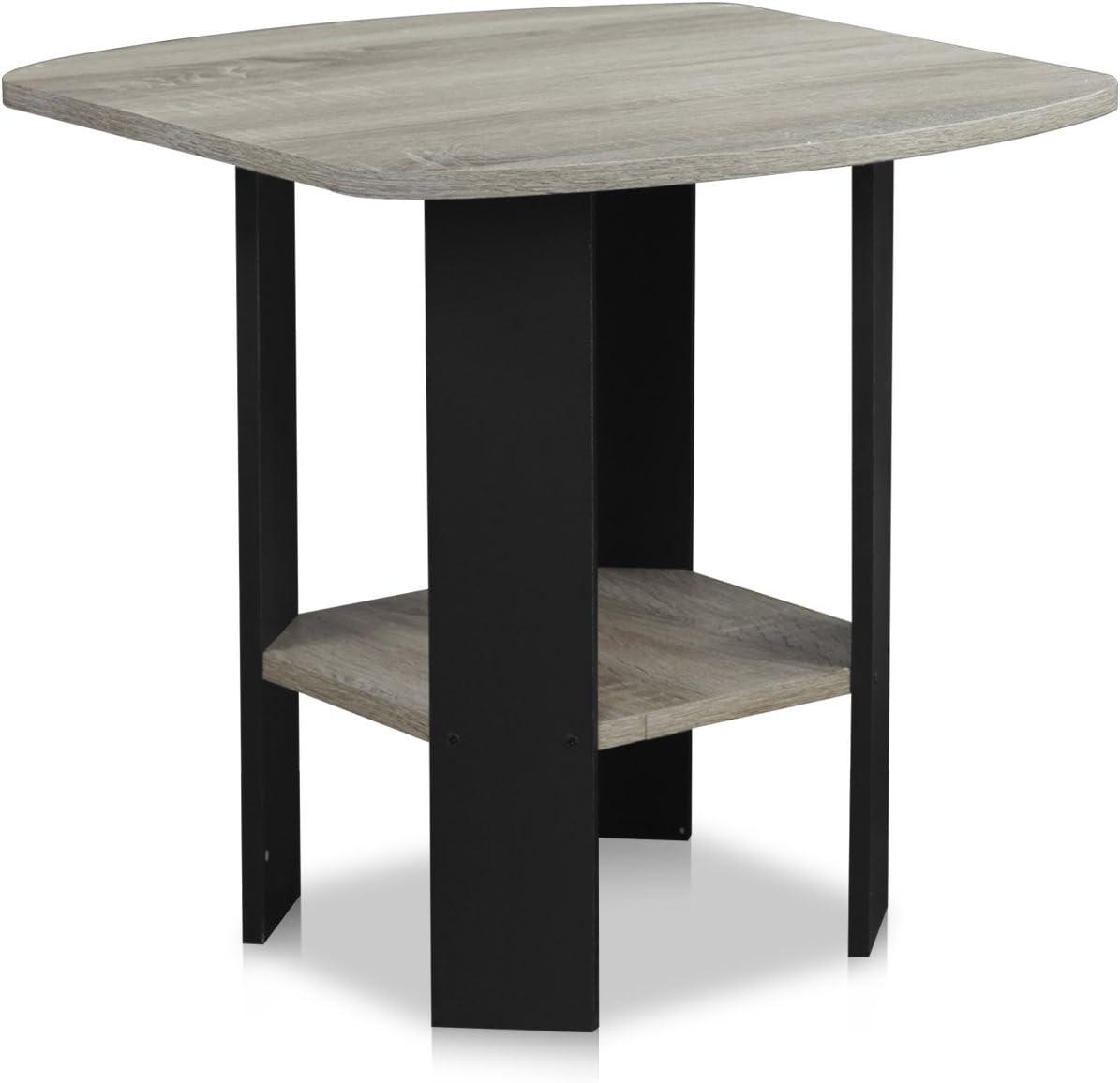 Furinno Simple Design End/SideTable, French Oak/Black