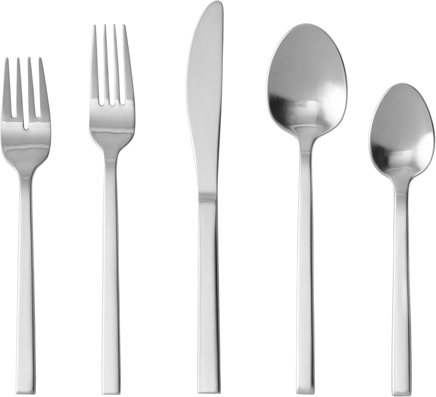 Arezzo Brushed 20 Piece 18/10 Stainless Steel Flatware Set, Service for 4