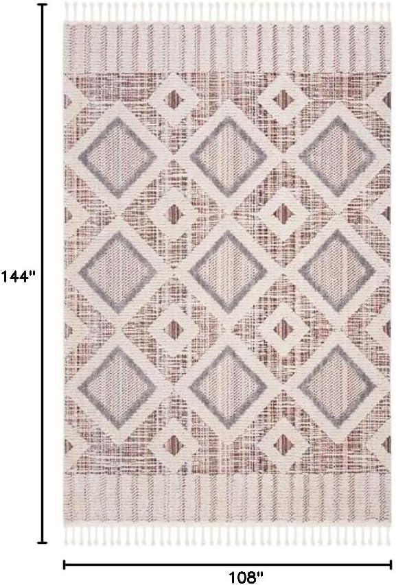 SAFAVIEH Marrakesh Driskoll Geometric Polyester Area Rug, Grey/Multi, 9' x 12'
