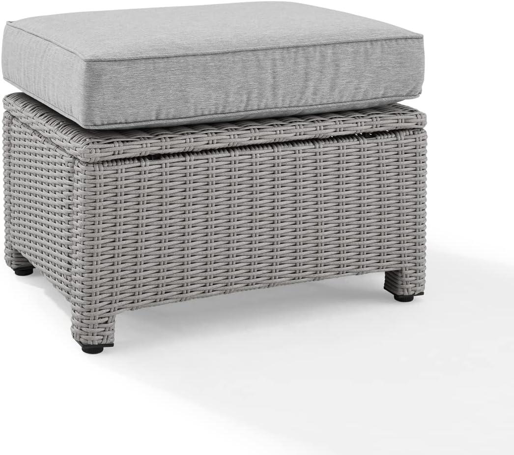 Lawson Wicker Outdoor Ottoman with Sunbrella® Cushion