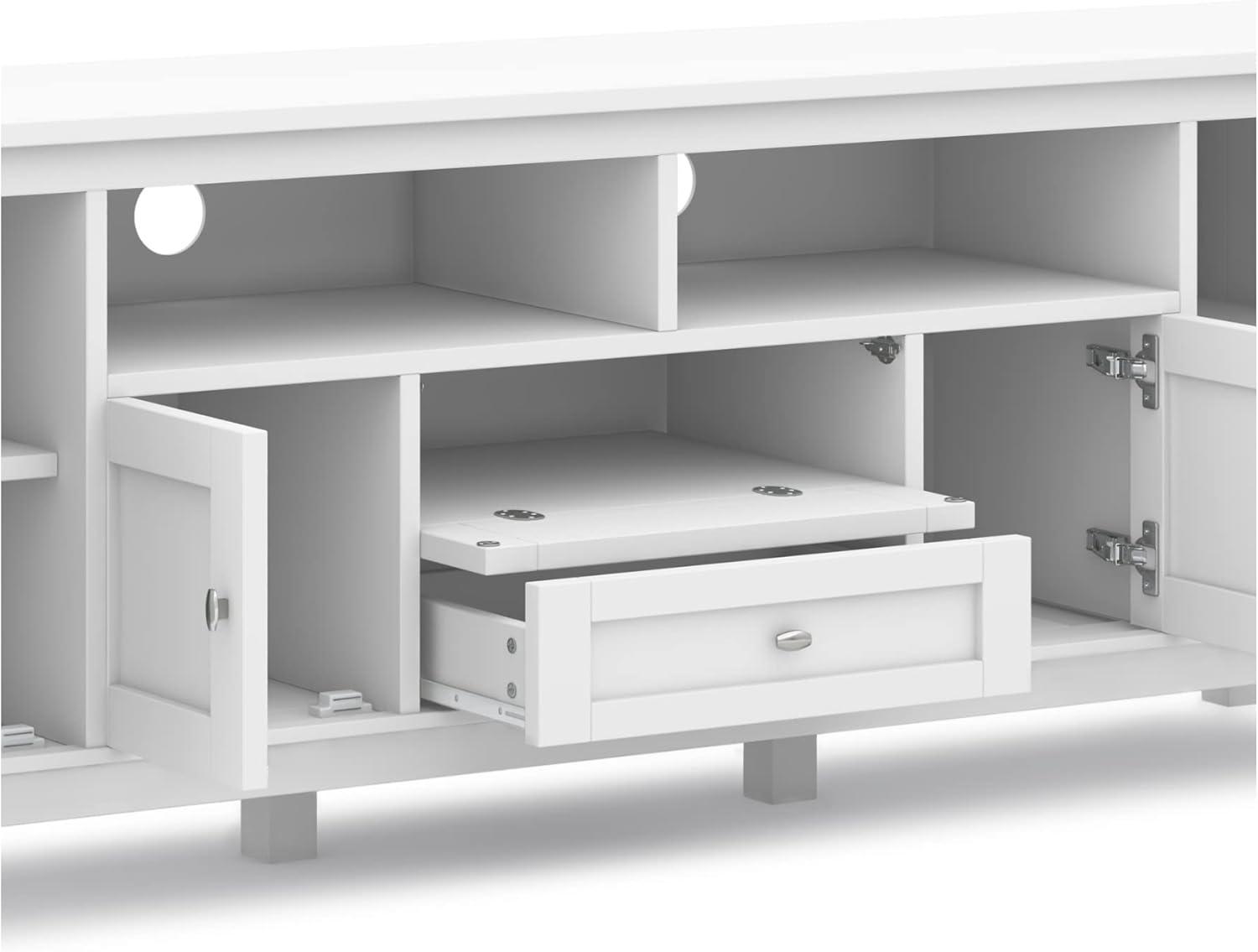 Simpli Home Warm Shaker 72"W Solid Wood TV Stand for TVs up to 80" with 4 Storage Cabinets and 2 Drawers