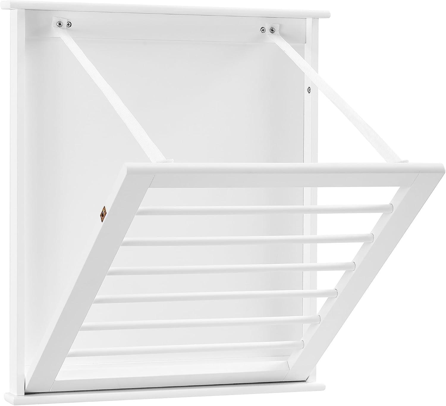 6 Slotted Folding Wall Mounted Laundry Drying Rack White - Danya B.