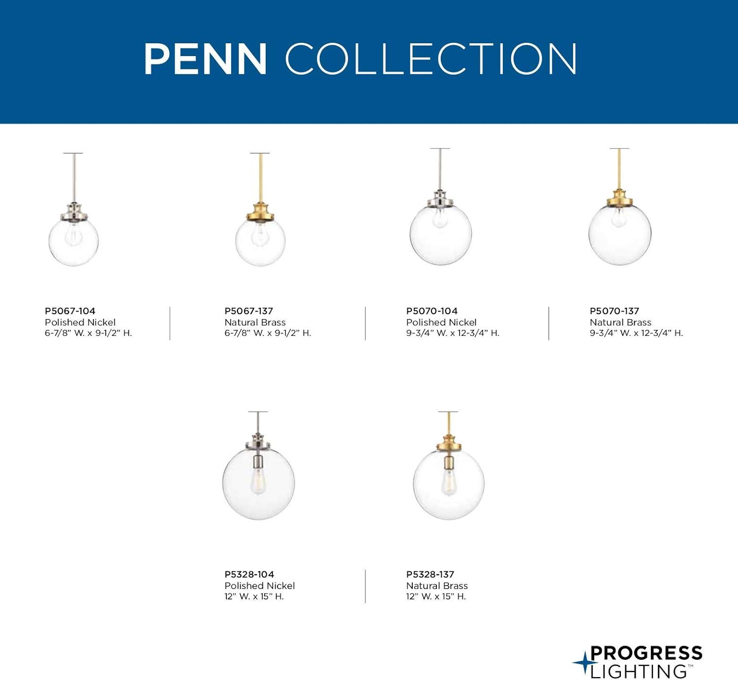 Progress Lighting P5070 Penn 1 Light 10" Wide Mini Pendant - Nickel