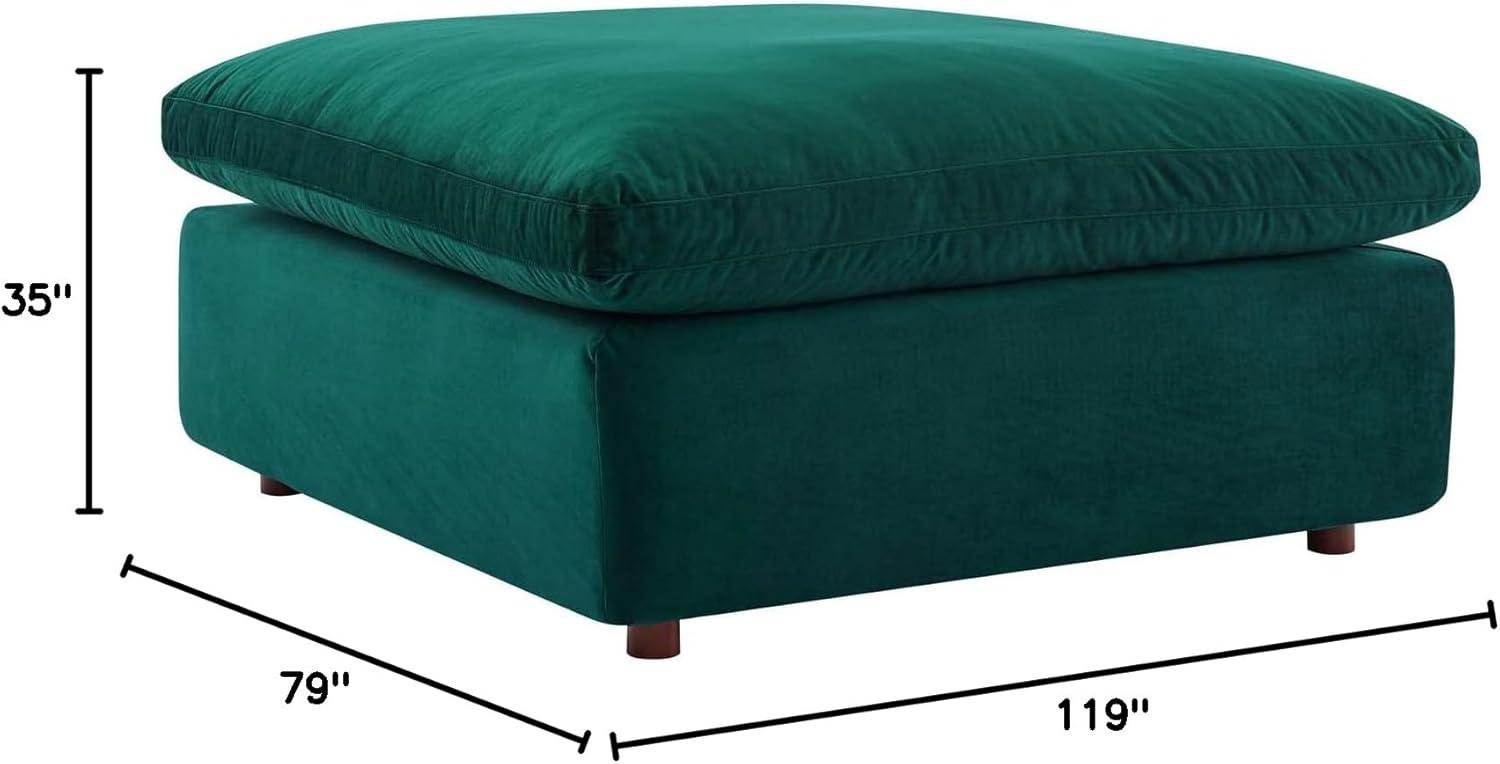 Modway Commix 4-Piece Performance Velvet Sectional Sofa in Green