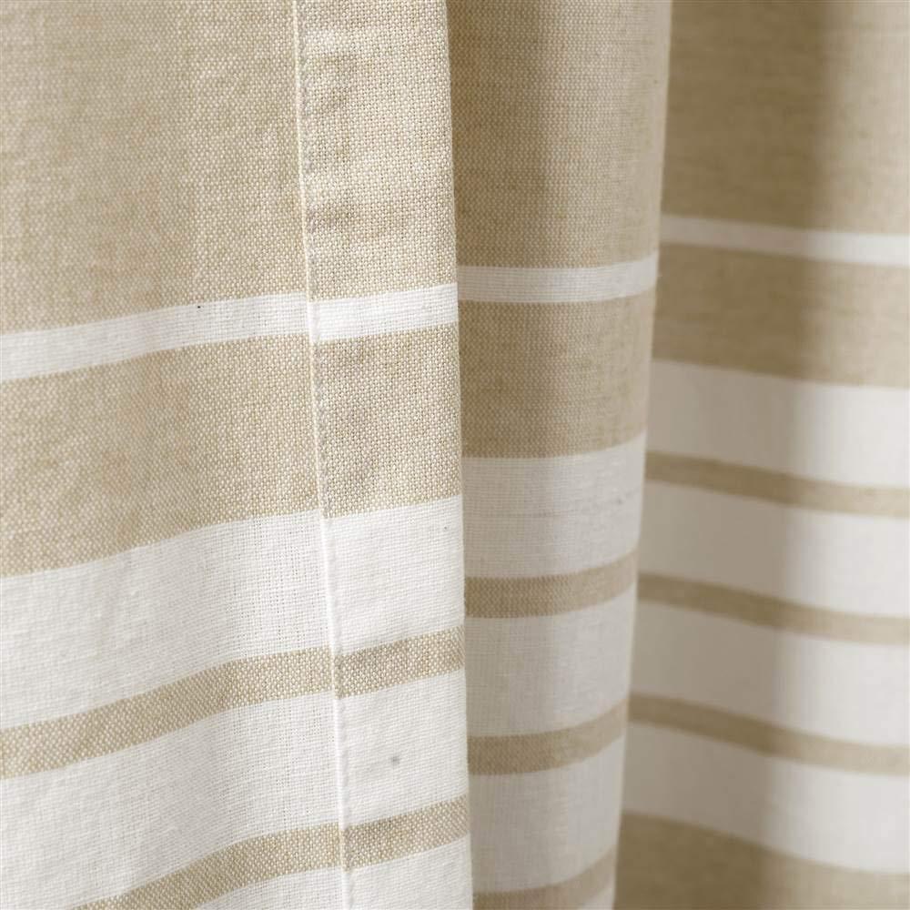 Lush Decor Nantucket Yarn Dyed Tassel Fringe Window 100% Cotton Striped Semi-Sheer Rod Pocket Curtain Panels (Set of 2)