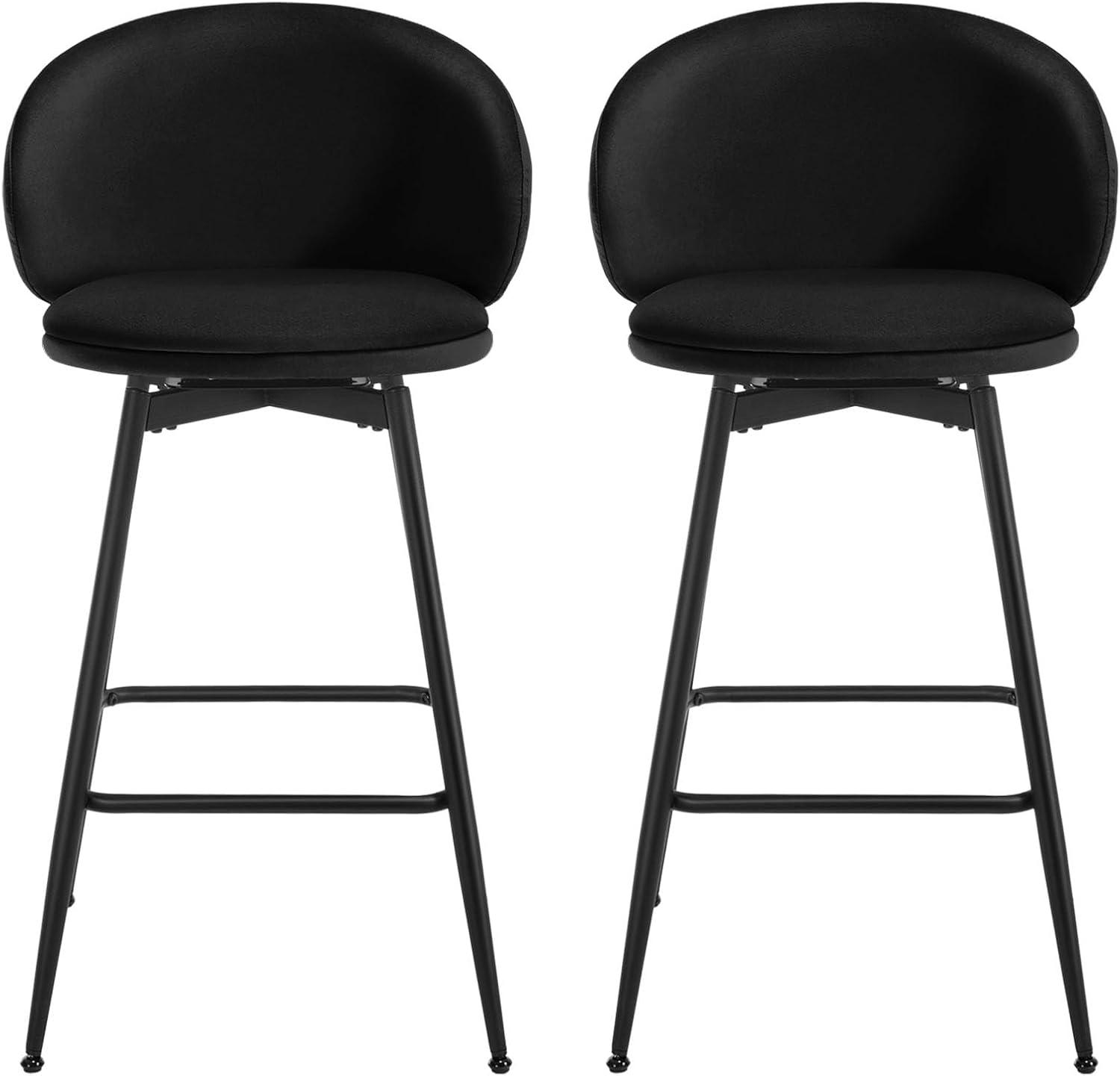 Corrigan Studio® Swivel Upholstered Counter Height Bar Stools (Set of 2)