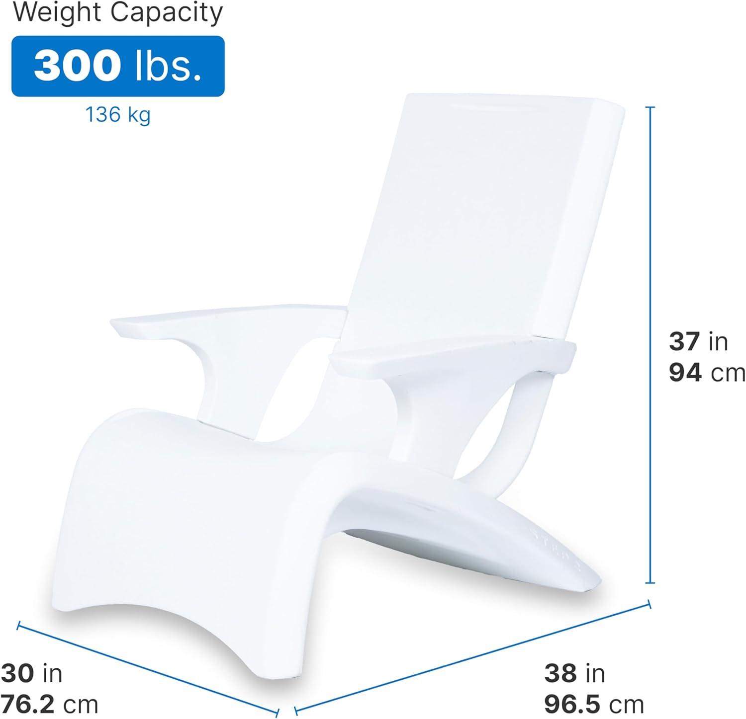 White Plastic Modern Adirondack Chaise Lounge Chair