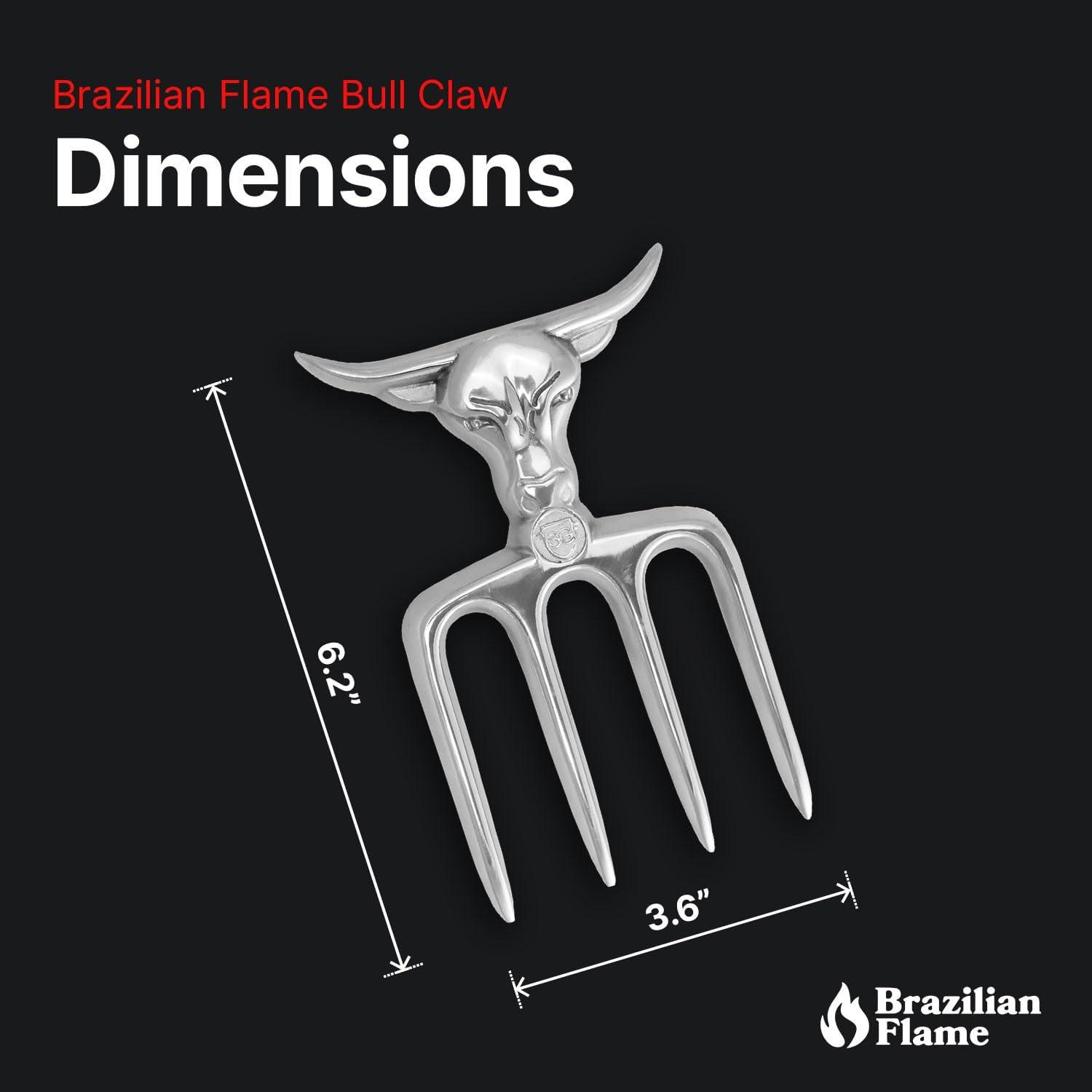 Brazilian Flame Meat Shredder Claw - Bull, 4 Long Teeth Fork
