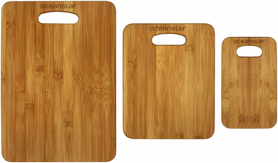 Oceanstar Design 3 Piece Bamboo Cutting Board Set