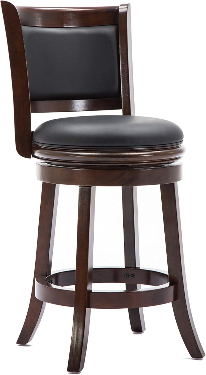 24" Augusta Swivel Counter Height Barstool Hardwood - Boraam